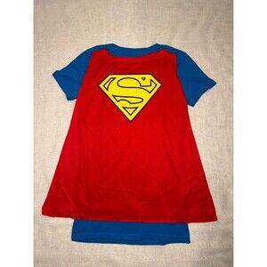 Women’s Supergirl Costume Shirt Cape DC Comics Medium